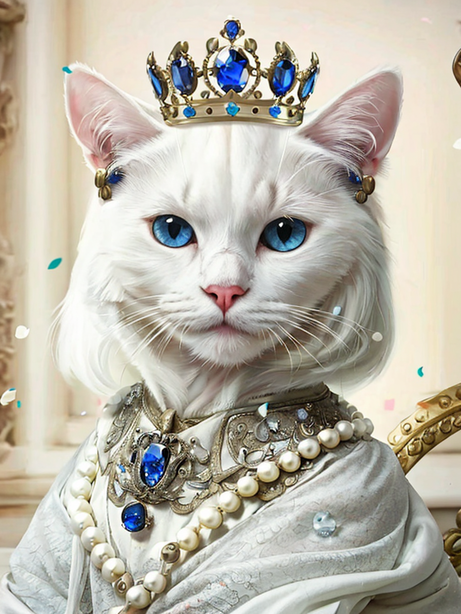 雍容华贵的王室猫肖像