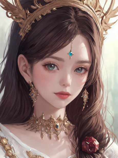 动漫美少女精致肖像图