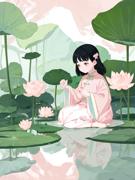 中国处暑节气平面插画海报