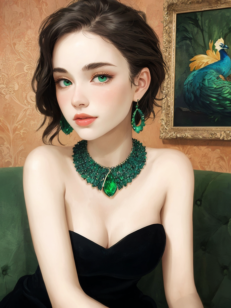 穿黑色抹胸的短发少女