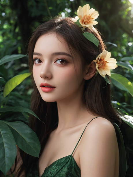 丛林花仙子造型女孩写真