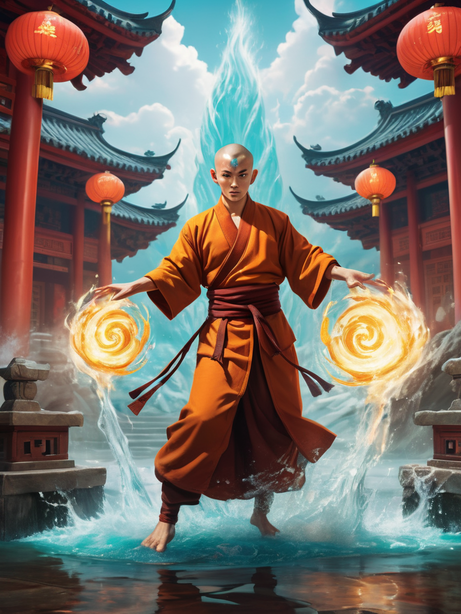 电影风格幻术场景里的妖僧
