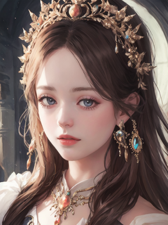 lydia tss, v4 portrait, u5 portrait, in the style of colorful fantasy realism, made of crystals, desertpunk, dollcore, close up, eerily realistic, playful motifs