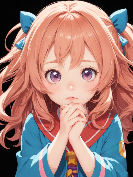 祈祷的小女孩卡通头像