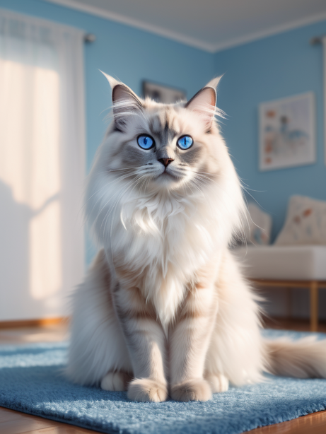 一只超可爱的蓝眼布偶猫