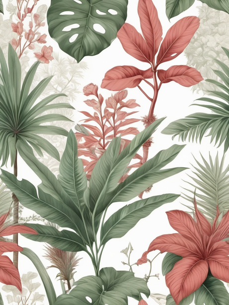 热带植物背景简单插图