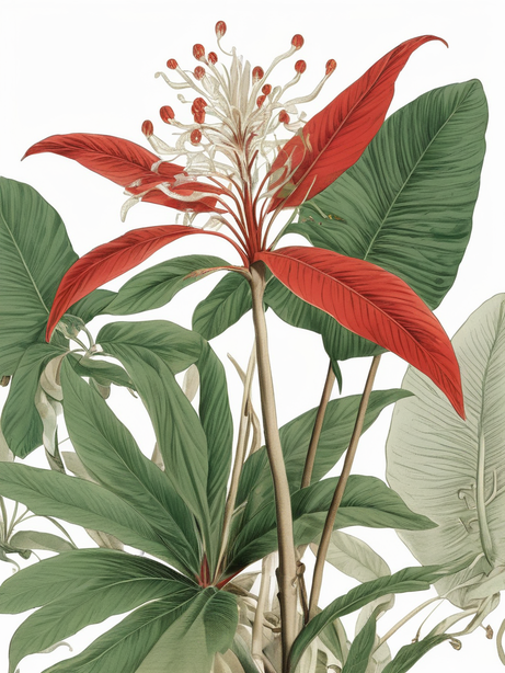 一株高级的植物插画