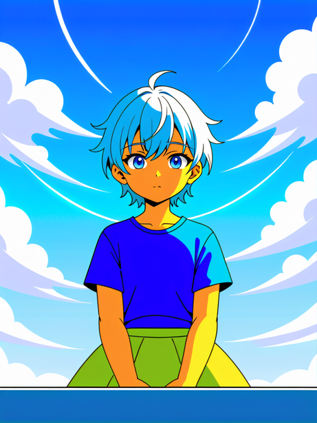蓝天下的少年日系漫画