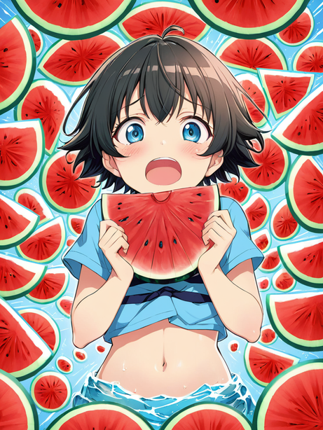 夏天西瓜主题卡通海报