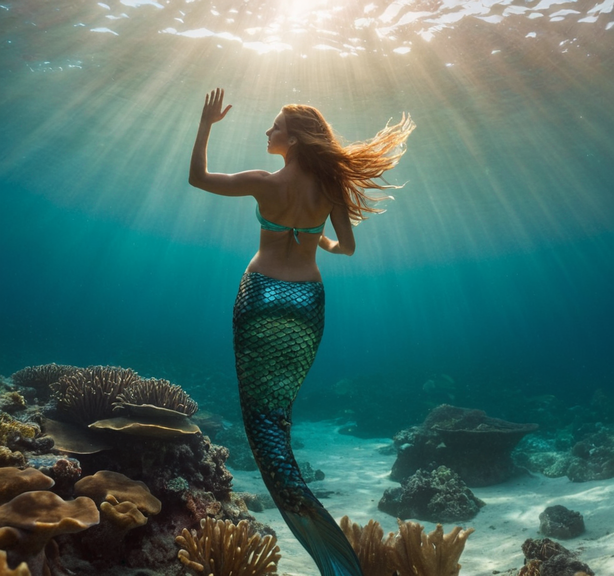 海底美人鱼造型拍摄