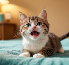 卡通，哭泣不舍，新生，猫猫

