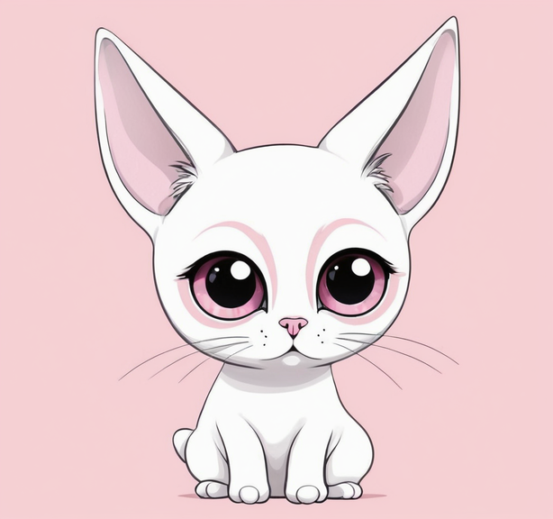 大耳朵卡通猫咪插画