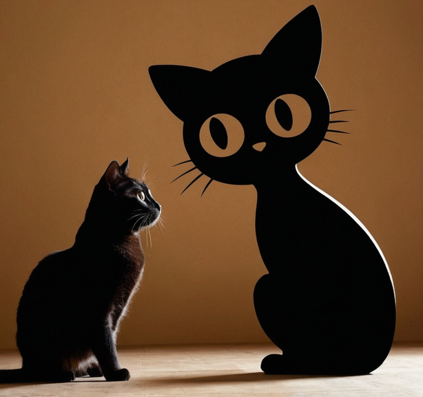 猫与猫模型的对视壁纸