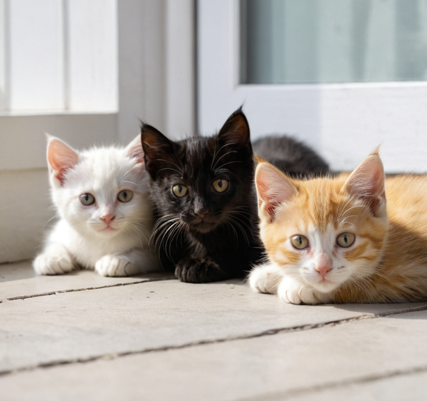 三只小猫实拍高清摄影图