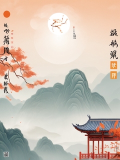 霜降，中国节气，24节气，海报设计，东方韵味，中式美学，新中式国风