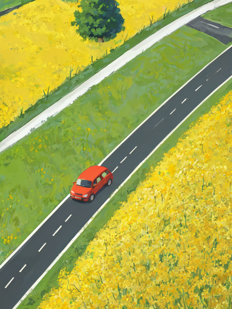 简约插图风格秋日田野