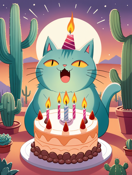 异想天开的猫咪过生日插图