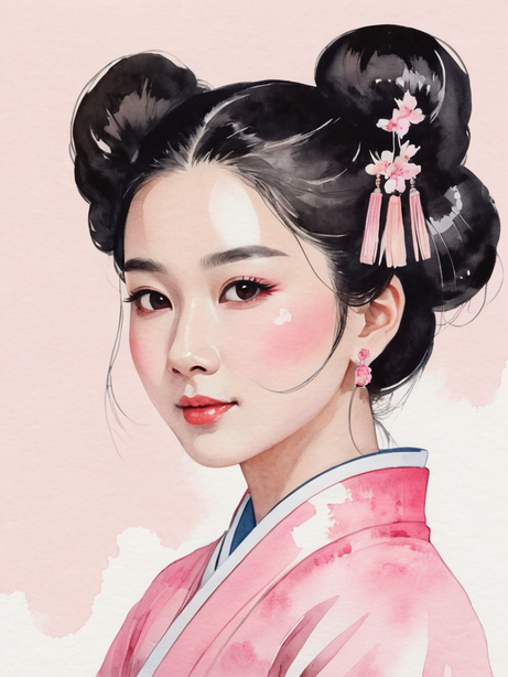 中式美学极简人物画像