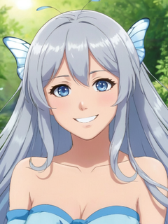 蝴蝶社区，动漫，微笑，银发碧眼