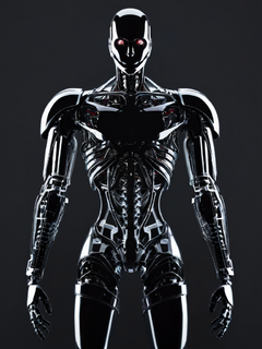 人形机械赛博手，黑色阴影下的轮廓线，扫描线，轮廓，胶片纹理，16k